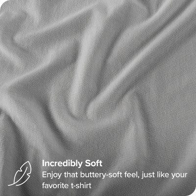 Twin XL Light Grey Organic Cotton Jersey Fitted Sheet