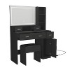 NicBex Vanity Desk with Mirror Dresser with Mirror, 40.9IN Dressing Table with 5 Large Drawer and Storage Cabinet for Bedroom - 4 of 4