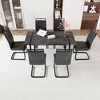 NicBex Dining Room Table Set for 6 Morden Dining Table Set with Black MDF Tabletop, Metal Legs and 6 PU Chairs for Home Office - 3 of 4