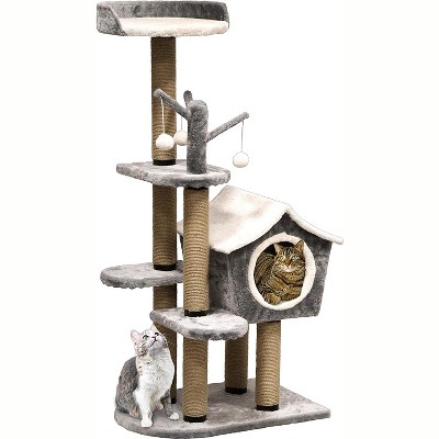 Penn-Plax Cat Life Furniture Deluxe Activity Tree Top Lounge Gray & White