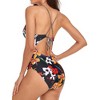 Women's Drop Neck Bellyband Cross Back One Piece Swimsuit - 4 of 4