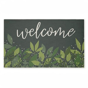 Stupell Industries Welcome Leafy Foliage Printed Outdoor Door Mat, design by Alison Tauber, 18"x30" - 1 of 4