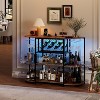 Bar Cart with Power Outlet, Home Bar Cabinet for Liquor - 2 of 4