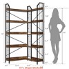Corner Bookshelf 72"/86" l Shaped Bookcase, Corner Bookshelves Industrial Bookcase 5/7 Tier l-Shape Bookshelf, Large Bookcases with Beaded Design - 2 of 4