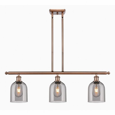 Bella - 3 Light Stem Hung Island In Industrial Style-10 Inches Tall and 36 Inches Wide
