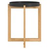 vidaXL Stylish Round Coffee Table with Engineered Wood Top and Solid Pinewood Feet, Scandinavian Style Side Table, Black, 16.1"x16.1"x19.1" - 4 of 4