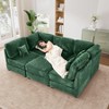 TiramisuBest 123" Modular Sectional Couch, U-Shaped Deep Seat Sofa with Chaise & Bed, Orange Corduroy 6-Seater - 4 of 4