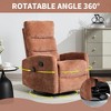 ChicFurnit Living Room Arm Accent Chair Manual Recliner with Rocker Swivel Base Full Body Heat Massage Functions Fabric, 26.38"*35.04"*38.98" - 4 of 4