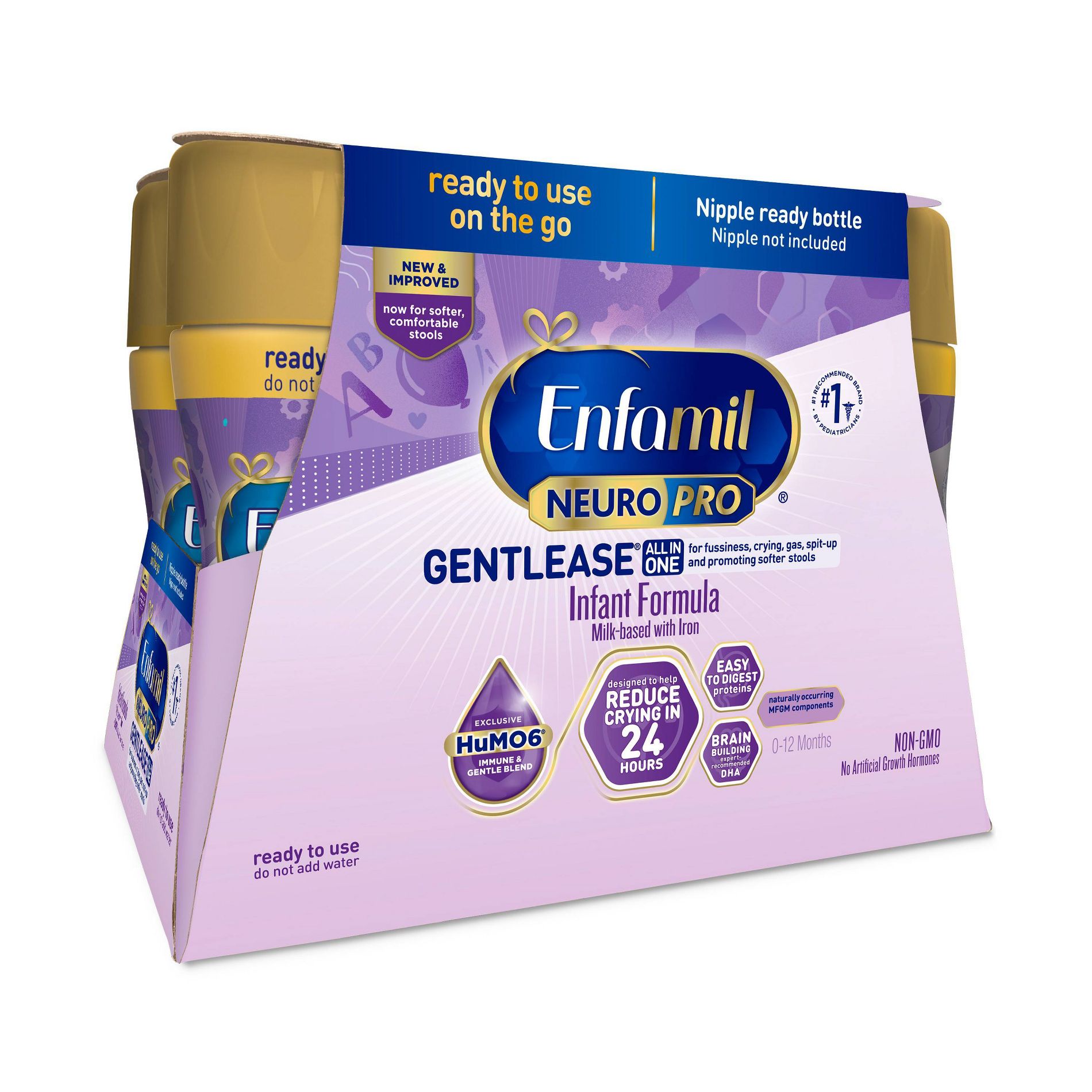 Enfamil Gentlease Ready to Use Bottles - 8 fl oz Each/6ct