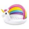 Intex 57113EP 50 Inch Unicorn Design Outdoor 1 to 3 Years Old Baby Swimming Pool with Soft Floor Bottom and Built In Sunshade, Multicolor - 2 of 3