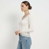 Cherie Code Women’s Lace‑Trim Ribbed Long‑Sleeve Top – Elegant Casual Knit Tee - 2 of 4