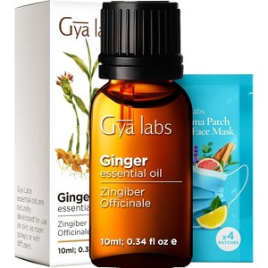 Gya Labs Ginger Essential Oil - 0.34 Fl Oz - Ginger Oil for Massage, Diffuser, Hair, Skin, Body & Candle Making Scent - 1 of 4