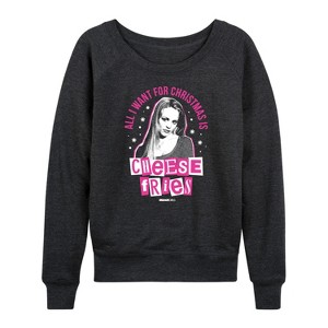 Women's - Mean Girls - Christmas Cheese Fries Lightweight French Terry Wide Neck Long Sleeve Shirt - 1 of 4