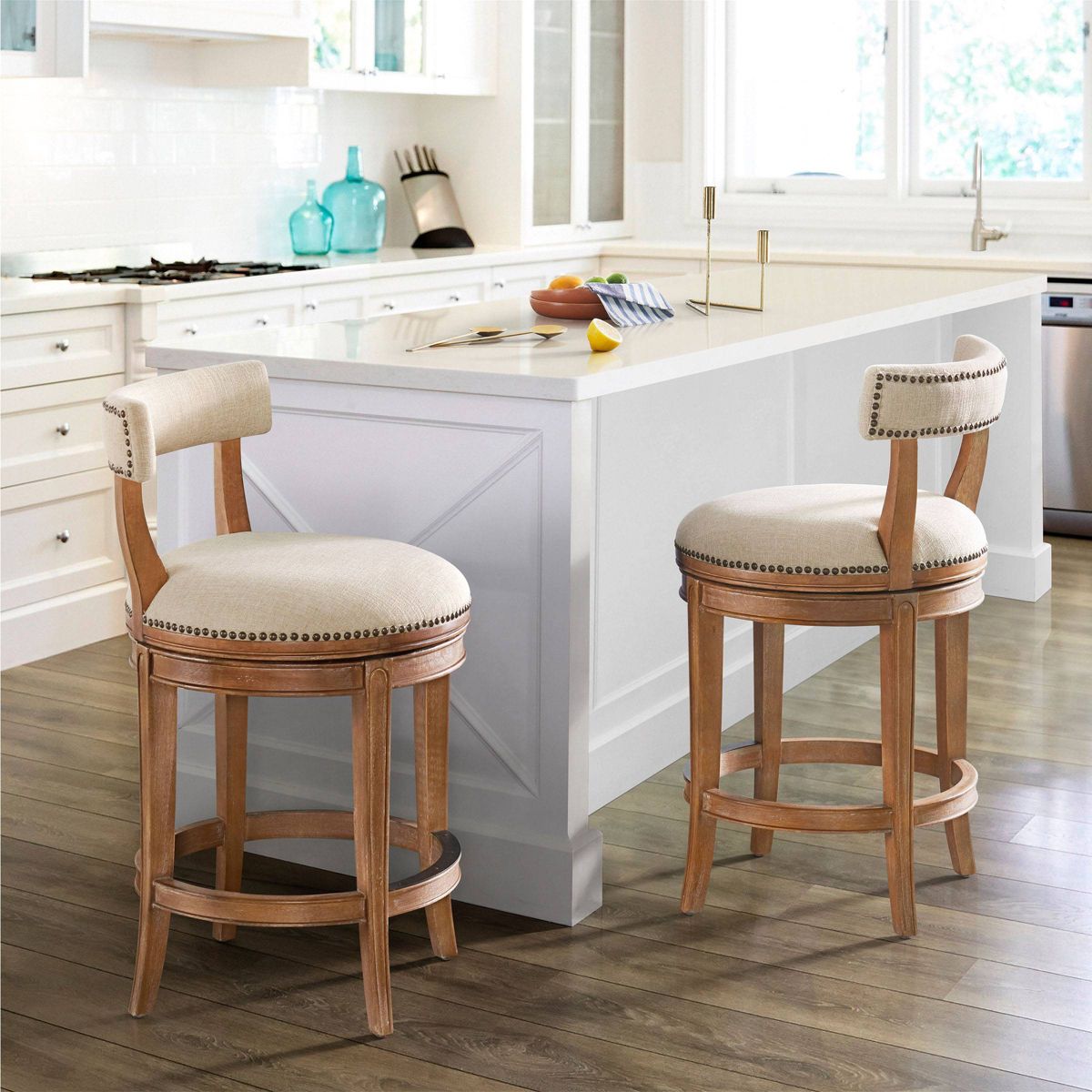 Set of 2 Hanover Swivel Counter Height Barstools - Alaterre Furniture