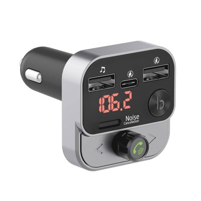 Just Wireless Bluetooth Fm Transmitter With Usb-c And Usb-a Charging Port -  Black : Target