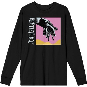 Beetlejuice Creepy Sneak Hand Women's Black Long Sleeve Tee - 1 of 2
