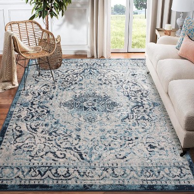 Vintage Rug Grey Premium Fuzzy Low Pile Soft Non Shedding Oriental Accent Carpet Stain Resistant Floor Cover for Living Room Bedroom