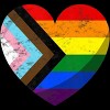 Design By Humans Retro Modern Pride Flag Heart By T-Shirt - Black - Medium - 2 of 2
