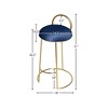 Meridian Furniture,Ring Navy Velvet Counter Stool - 4 of 4