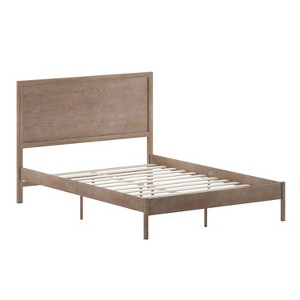 Taylor & Logan Queen Amara Wooden Platform Bed with Headboard Brown: 5-Year Warranty, Wood Frame, 44.5" Height - 1 of 4