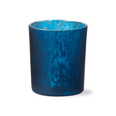tag Illuminate Mercury Glass Tealight Votive Candle Holder Blue Tabletop Mantel Wedding Decorations, 4.0 inch