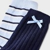 Women's Pointelle with Bow & Striped 2pk Mid Crew Socks - Wild Fable™ - 3 of 3