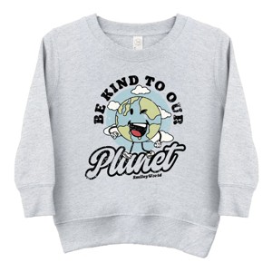 The Juniper Shop SmileyWorld Be Kind To Our Planet Retro Toddler Sweatshirt - 1 of 4