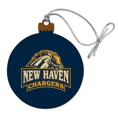 New Haven Primary Logo Wood Christmas Tree Holiday Ornament