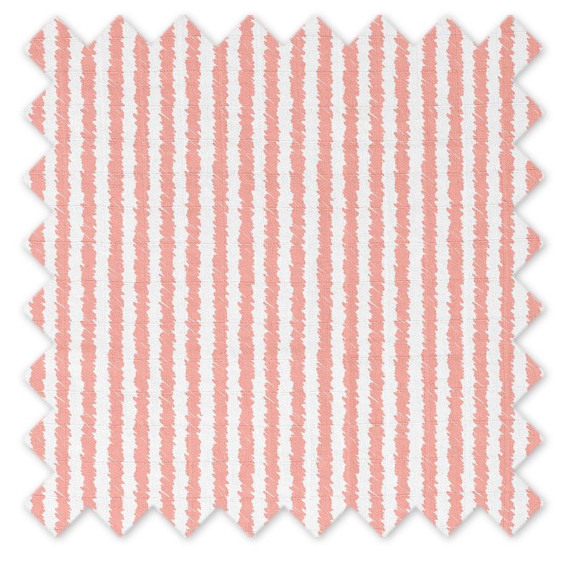 Bacati - Ikat Coral Stripes Muslin 100 percent Cotton Universal Baby US Standard Crib or Toddler Bed Fitted Sheet, 5 of 6