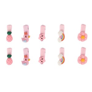 Unique Bargains Women's Cute Rainbow Duck Hair Clips Pink Yellow White 10 Pcs - 1 of 3