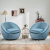 Velvet Shell Swivel Upholstered Accent Chair with Wide Seat, Metal Swivel Base, Thick Seat Cushion and Ergonomic High Back - 2 of 4
