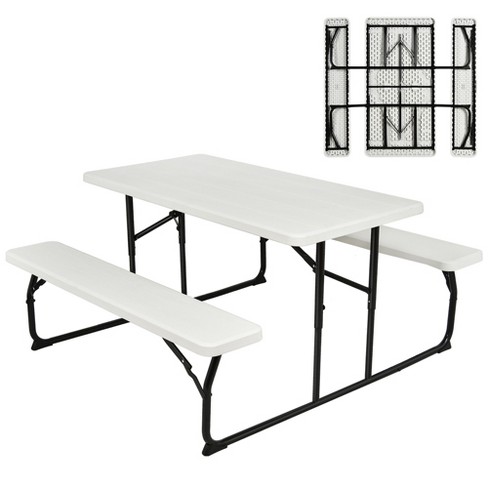 Foldable Picnic Table Bench Set Outdoor, Folding Camping Table And Chairs Set Bunnings