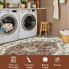 Washable Elegant Floral Rug, Thin Low Pile Carpet with Non-Slip Backing, Stain Resistant & Reinforced Edges for Living Room & Kitchen - 4 of 4