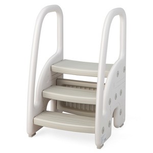 Costway Three-Step Stool for Toddlers Children Step up Leaning Helper w/Safety Handles - 1 of 4