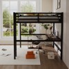 Hrinhom Metal Queen Loft Bed With Power Outlet and Desk,Space-Saving Metal Bunk Bed - 4 of 4