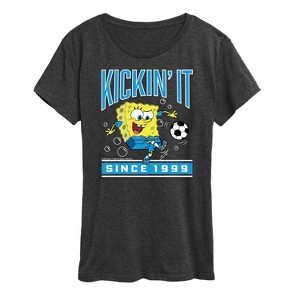 Women's - Spongebob Squarepants - Kickin It Since 1999 Short Sleeve Graphic T-Shirt - 1 of 4