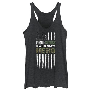 Women's United States Navy Proud Spouse of a Hero Racerback Tank Top - 1 of 4