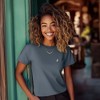 Dalix Peace Sign Embroidered Lightweight Relaxed Jersey Tee Summer Cute Positive Womens - 3 of 4