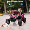 Kids Electric UTV 12V Ride On Truck - 4 Spring Suspension, EVA Tires, Double Open Doors, Bluetooth, LED Lights, Safety Belt for Ages 3-8 - 3 of 4