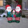 Gemmy Christmas Airblown Inflatable Hugging Snow Family in PJs Scene, 4 ft Tall, Multi - 2 of 4