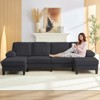 Mjkone 110"Velvet U-Shaped Sectional Sofa Couches, Upholstered 4-Seater Sofa with Double Chaises and Sleepable Armrests - 2 of 4