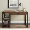Saracina Home 48" Industrial Farmhouse Tech Desk with USB Dark Walnut: MDF Metal Frame, All Ages - 3 of 4