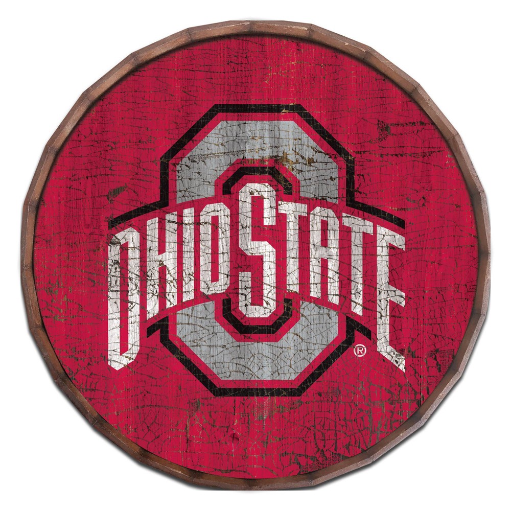 Photos - Wallpaper NCAA Ohio State Buckeyes Cracked Color 24" Barrel Top