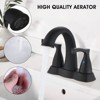 Gulches 2 Handle 4 Inch Centerset Bathroom Sink Faucet with Pop-Up Drain, Matte Black - 3 of 4