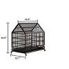 48'' Heavy Duty  Dog Crate with Wheels and Folding Metal Pet Kennel Cage with Pointed Roof for Large and Medium Dogs - LAOTIES - 4 of 4