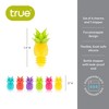 True Pineapple Wine Glass Charms and Drink Markers with Bottle Stopper Set, Silicone, Set of 1 Bottle stopper and 6 Drink Charms, Multi Colored - 3 of 4