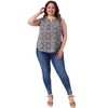 Agnes Orinda Women's Plus Size Sleeveless Boho Print V Neck Tank Tops - 3 of 4