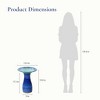 LuxenHome 20" Elegant Tall Ceramic Bird Bath for Outside with Leaf Pattern, Deep Cobalt Blue - 2 of 4