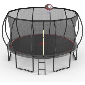 14FT trampoline Pumpkin- Black Red- fframe height 90cm - 1 of 4
