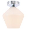 Elegant Lighting Gene 1 light Chrome and Frosted white glass Flush mount - 4 of 4